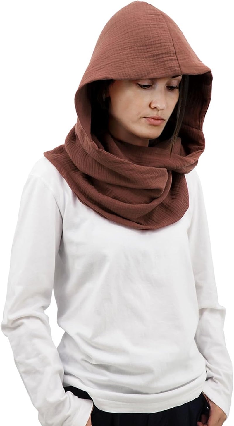 CosInStyle Women Men Fashion Pullover Scarf Hooded Scarf | Multifunctional Medieval Linen Cotton Cowl Hood Vintage Goth Cape Costume - Image 1